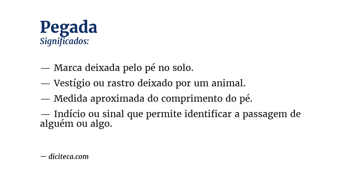 Significado de pegada
