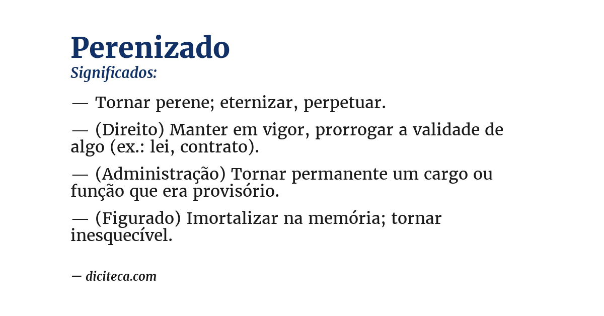 Significado de perenizado