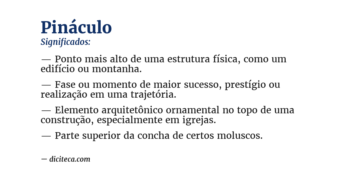 Significado de pináculo