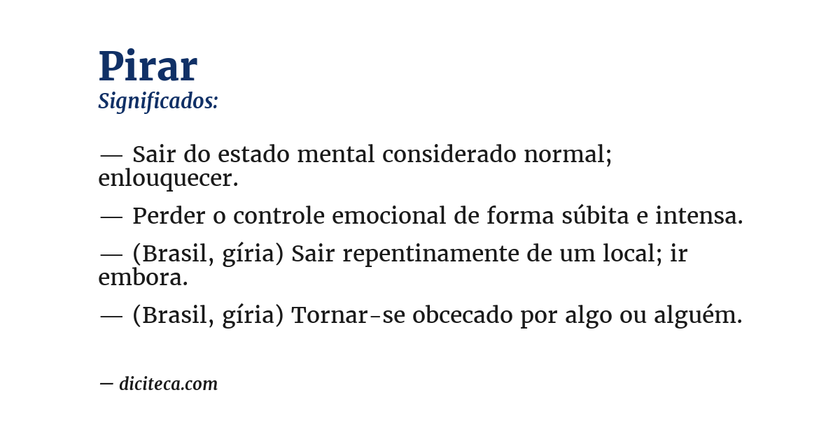 Significado de pirar