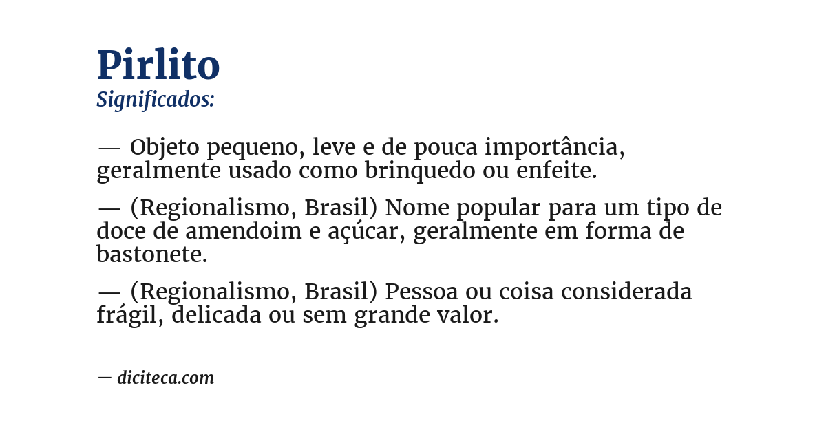 Significado de pirlito