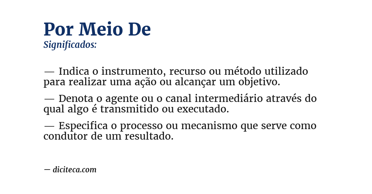 Significado de por meio de