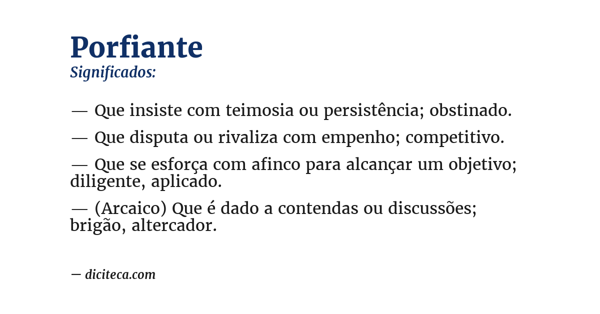 Significado de porfiante