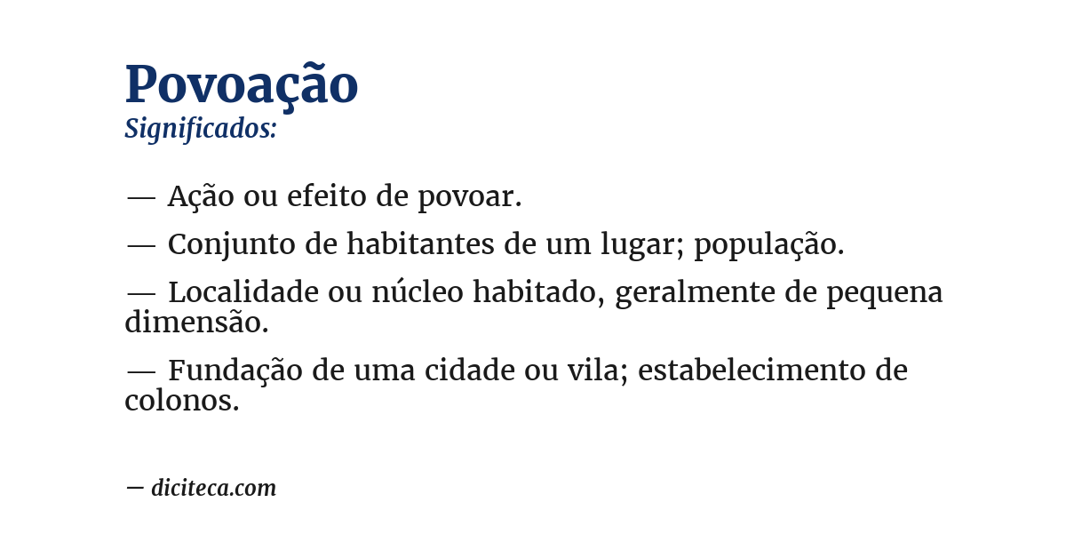 Significado de povoação