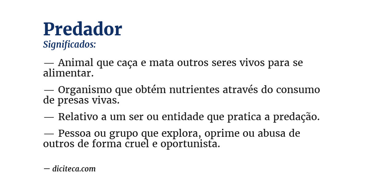 Significado de predador