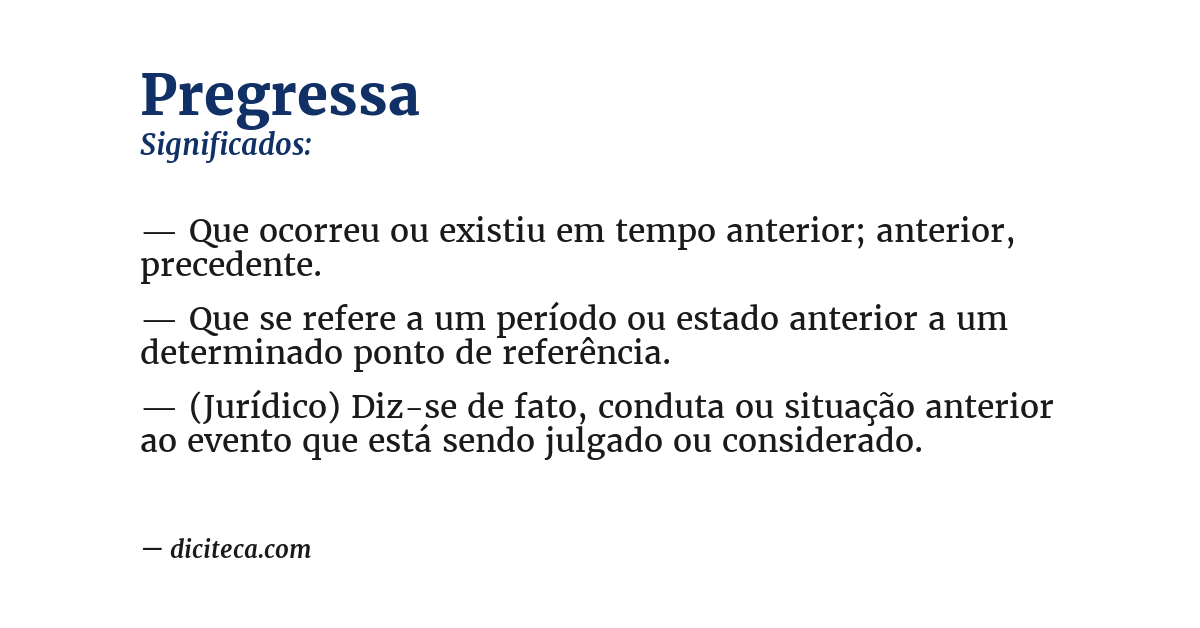 Significado de pregressa