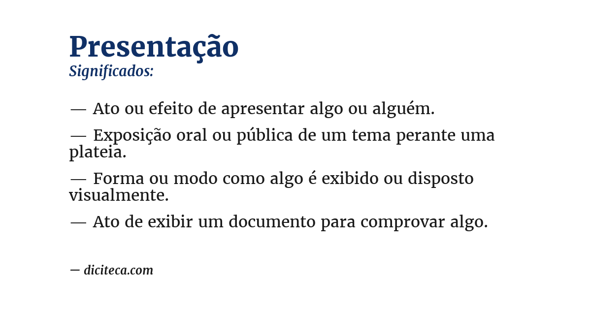 Significado de presentação