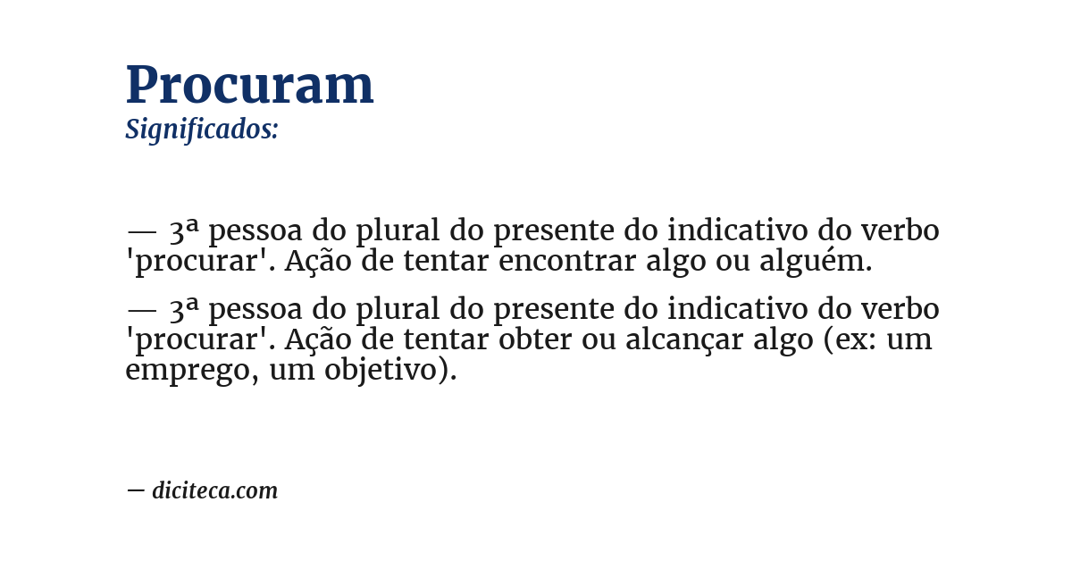 Significado de procuram