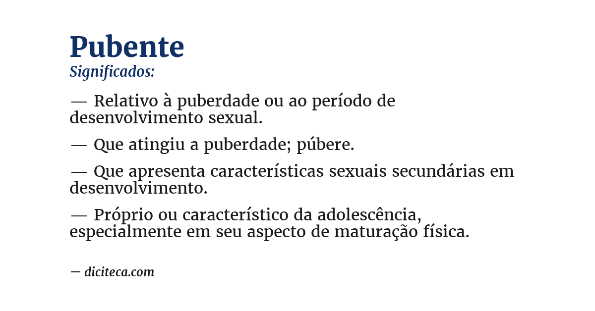 Significado de pubente