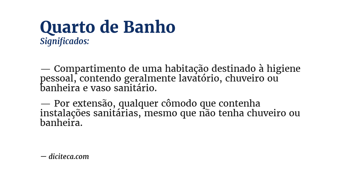 Significado de quarto de banho