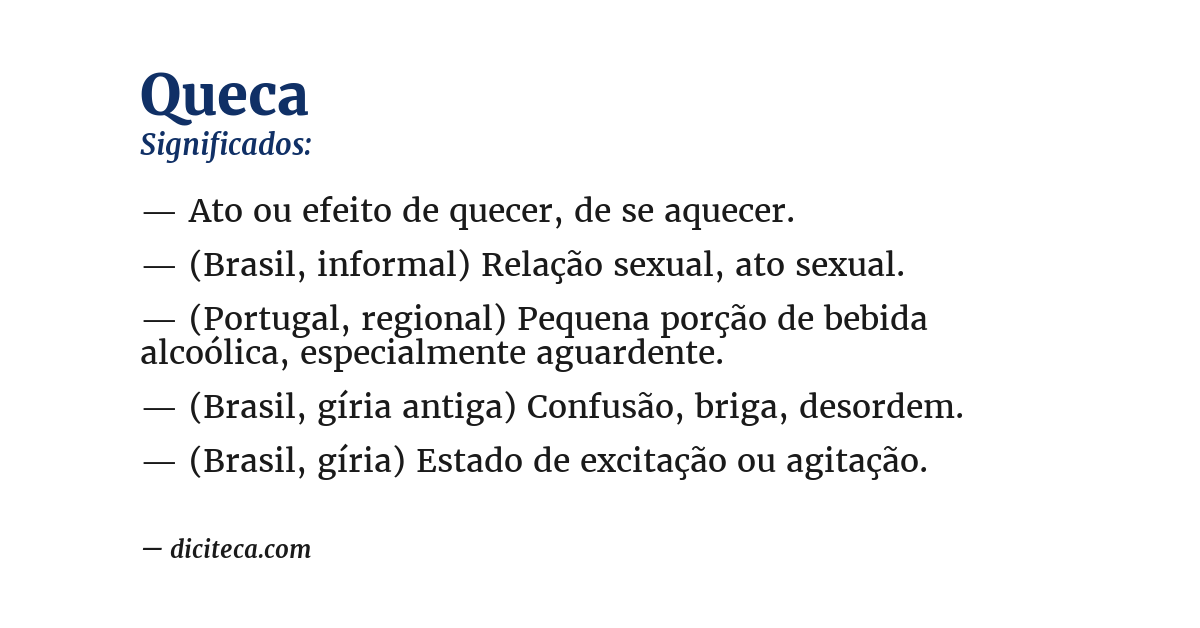 Significado de queca