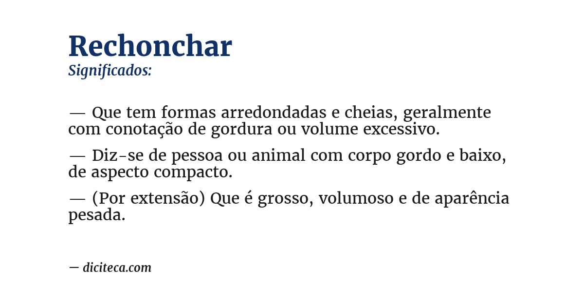 Significado de rechonchar