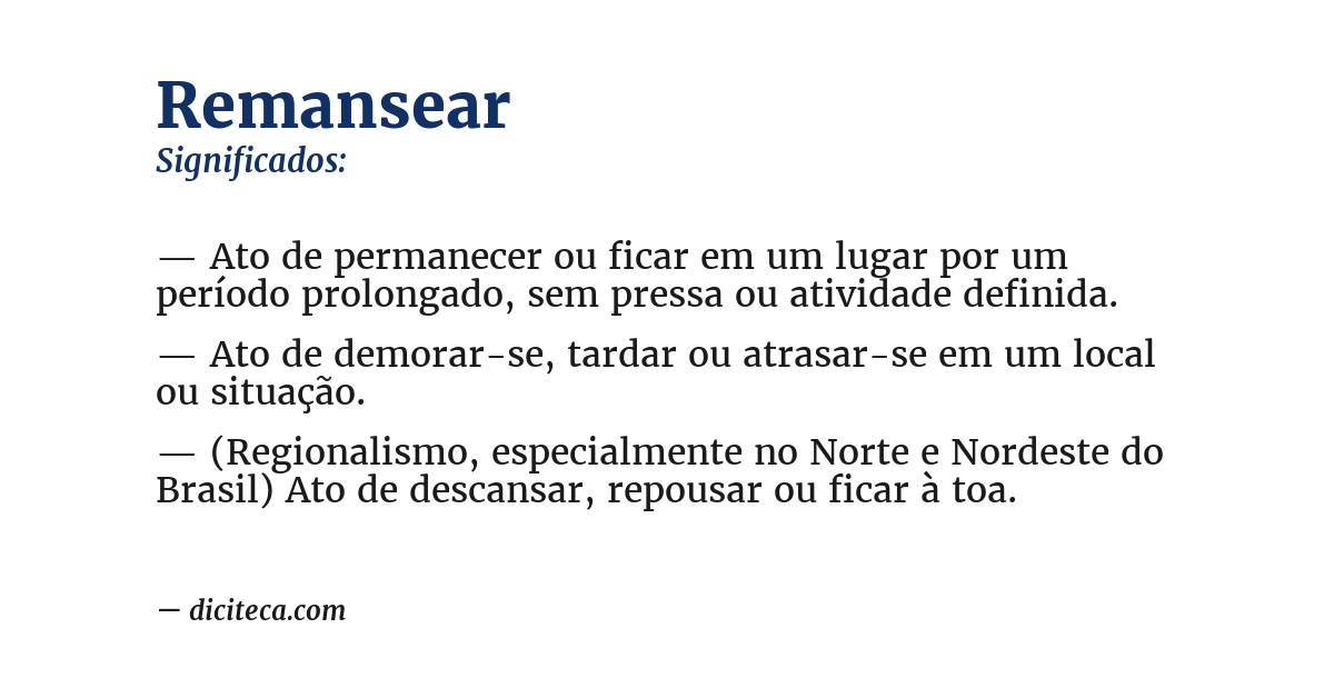 Significado de remansear