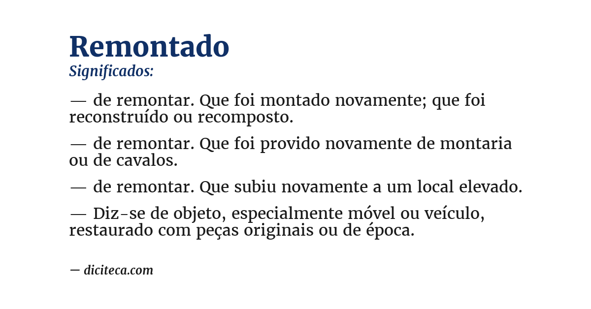 Significado de remontado