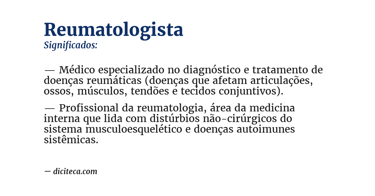Significado de reumatologista