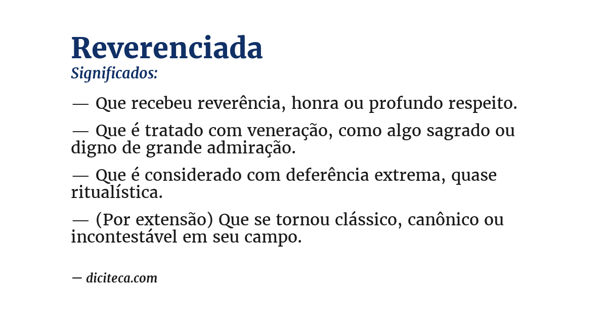 Significado de reverenciada