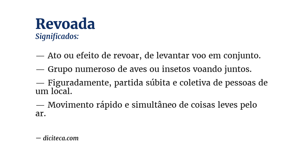 Significado de revoada