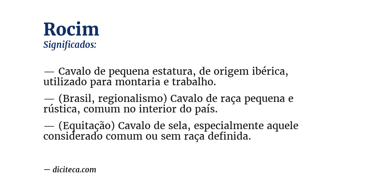 Significado de rocim