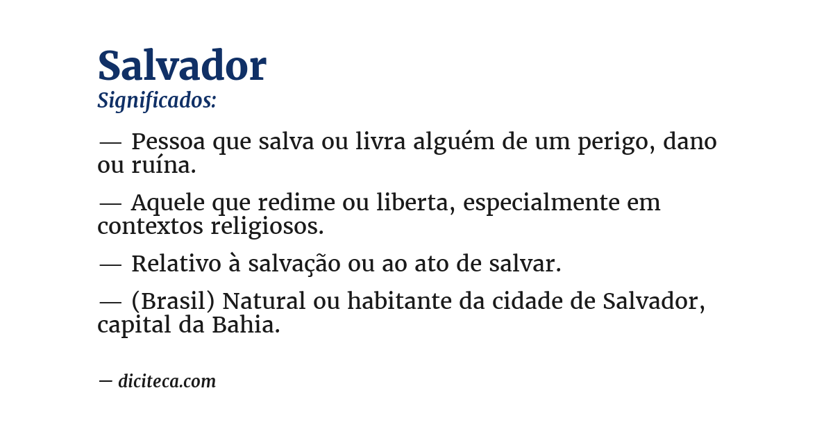 Significado de salvador
