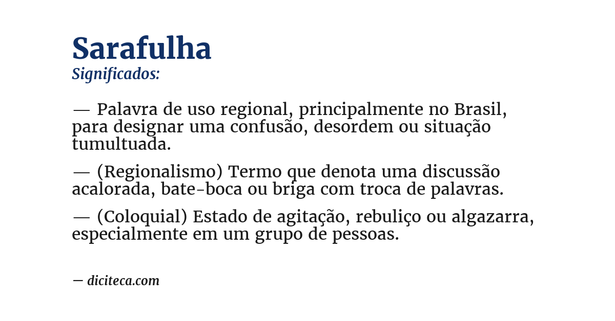 Significado de sarafulha