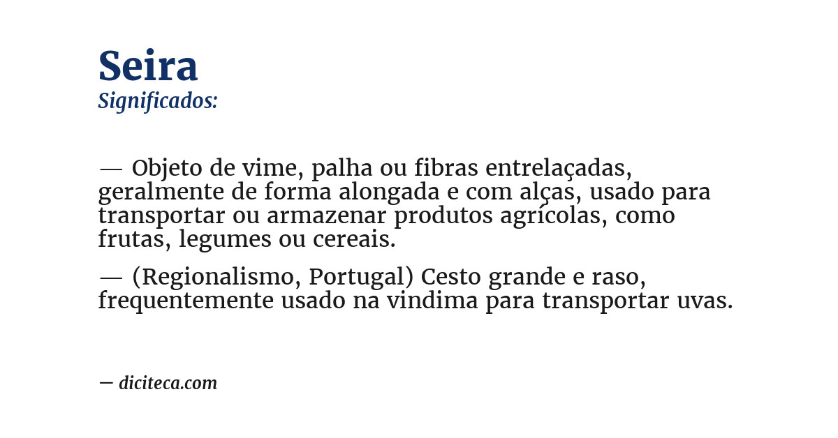 Significado de seira