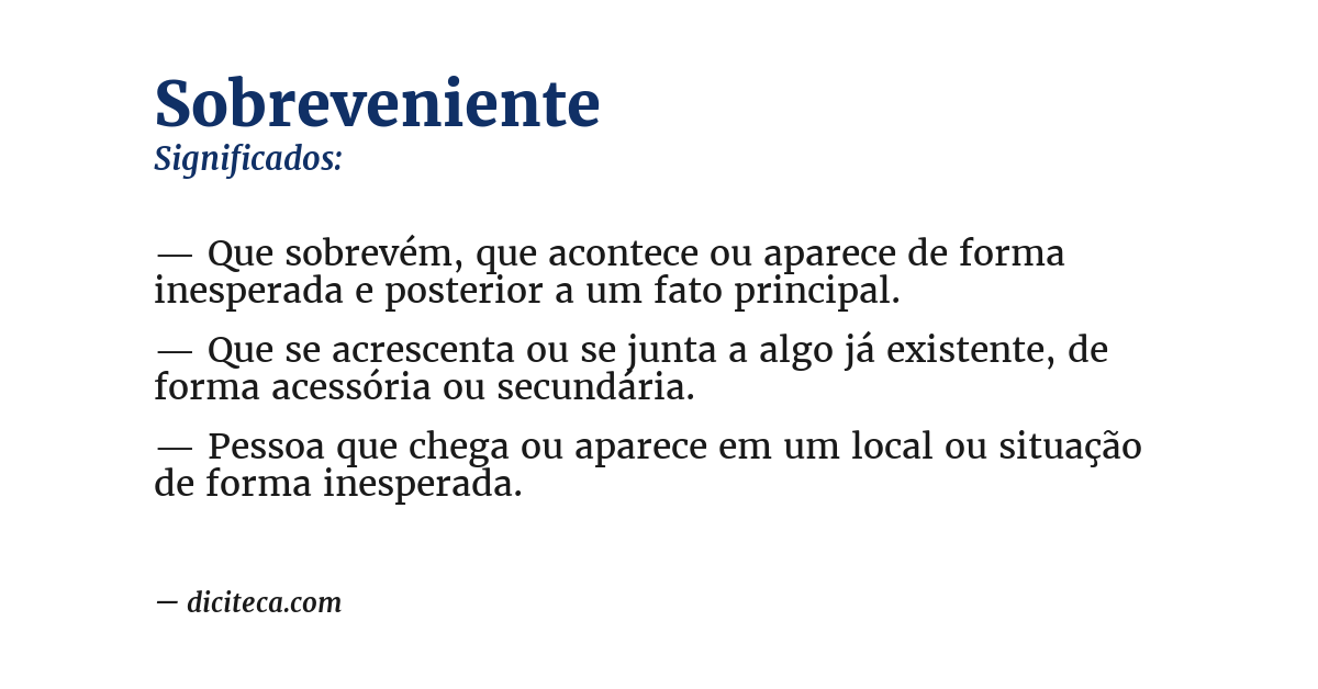Significado de sobreveniente