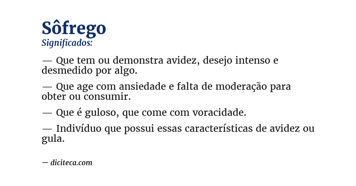 Significado de sôfrego