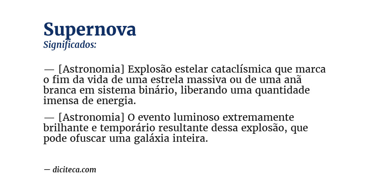 Significado de supernova