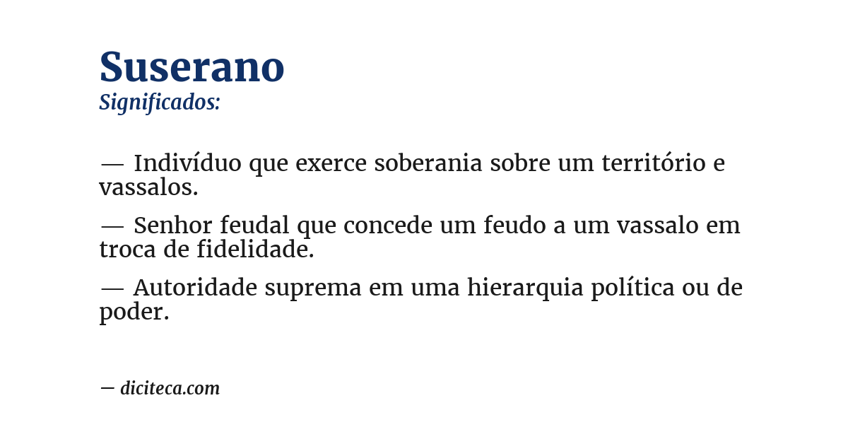 Significado de suserano