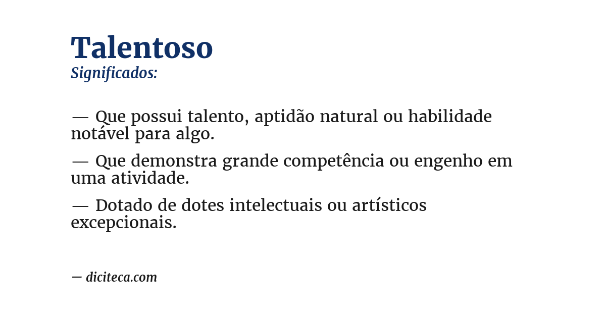 Significado de talentoso
