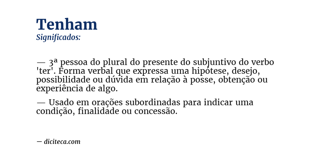 Significado de tenham