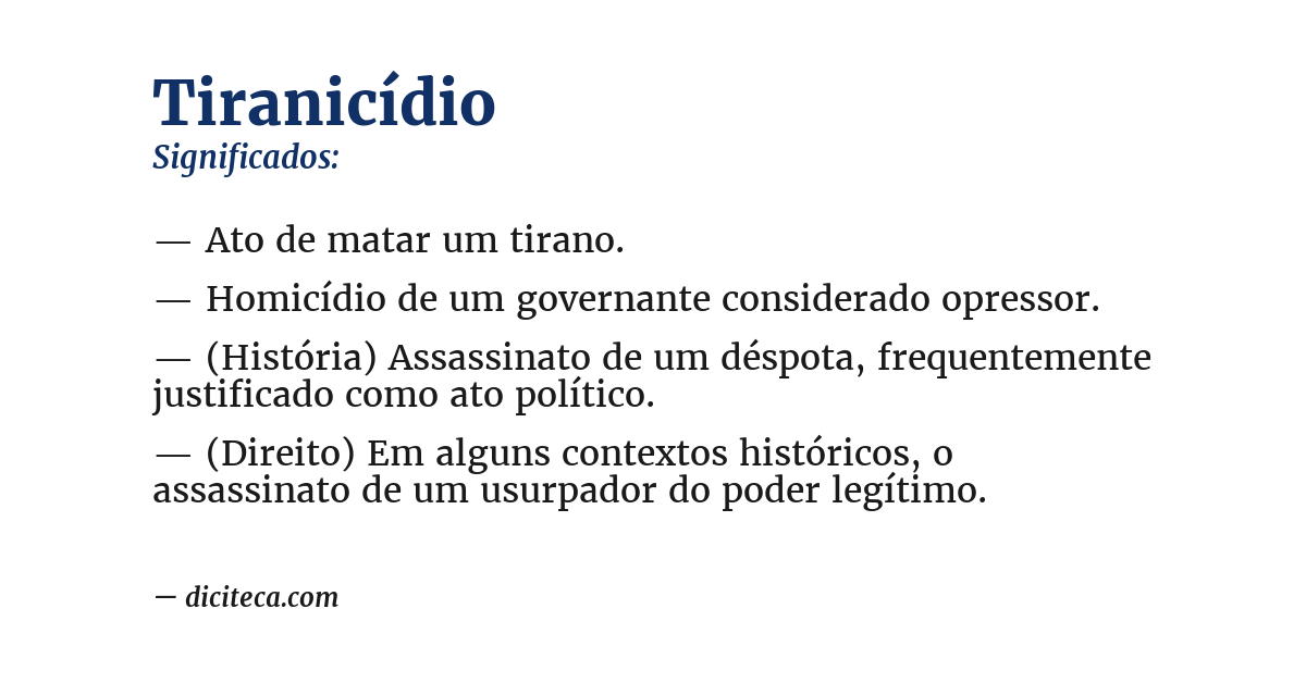 Significado de tiranicídio