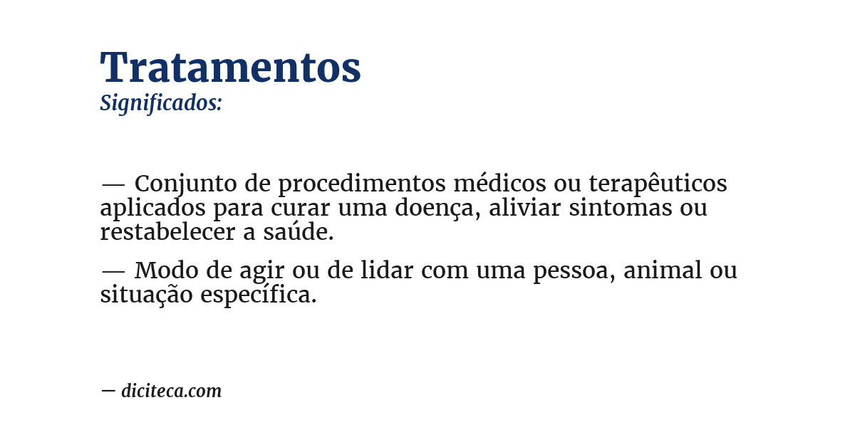 Significado de tratamentos