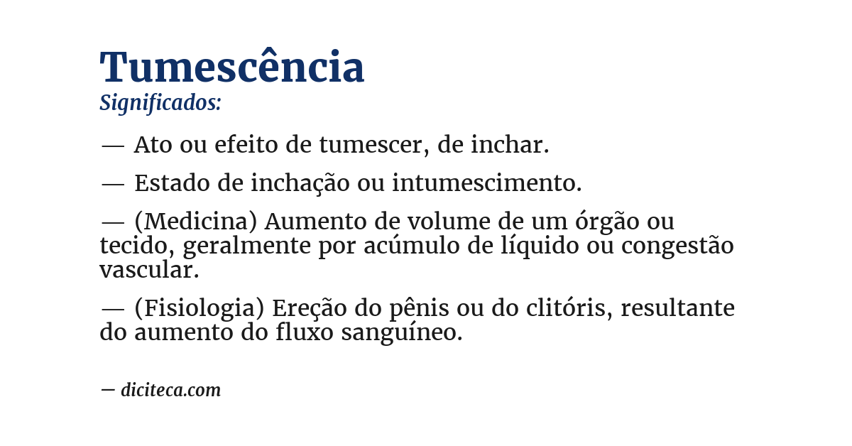 Significado de tumescência