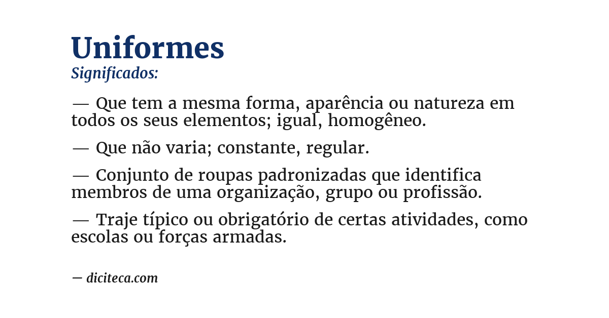 Significado de uniformes