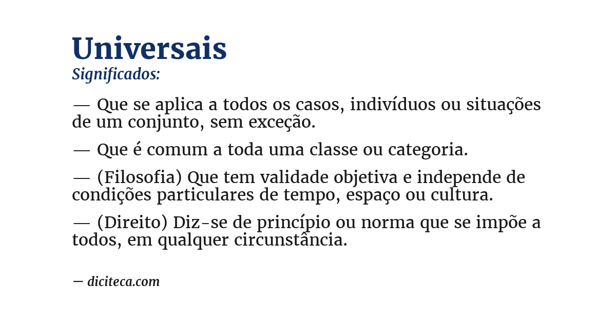 Significado de universais