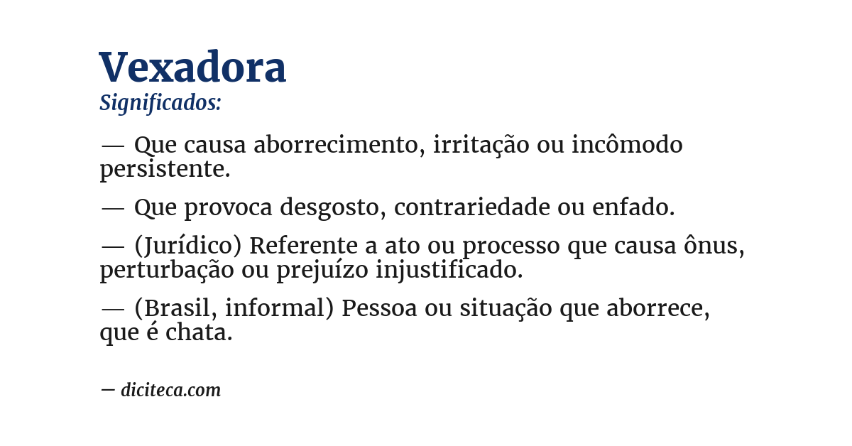 Significado de vexadora