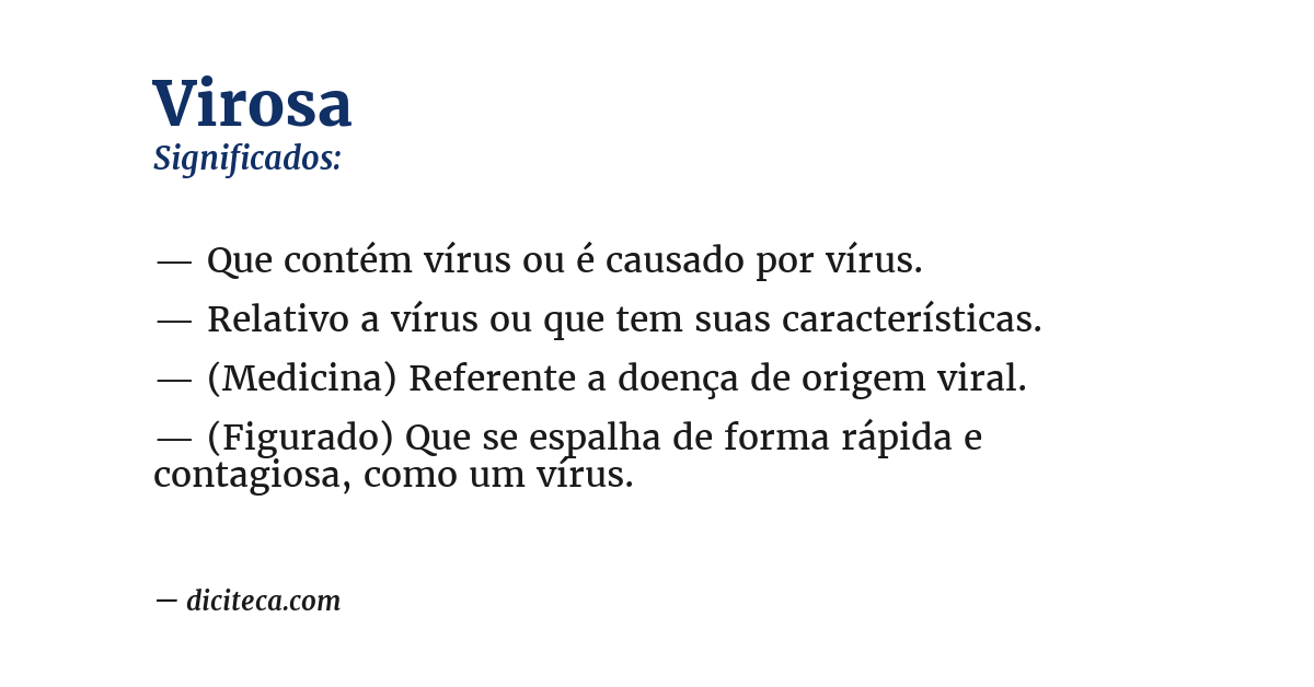 Significado de virosa