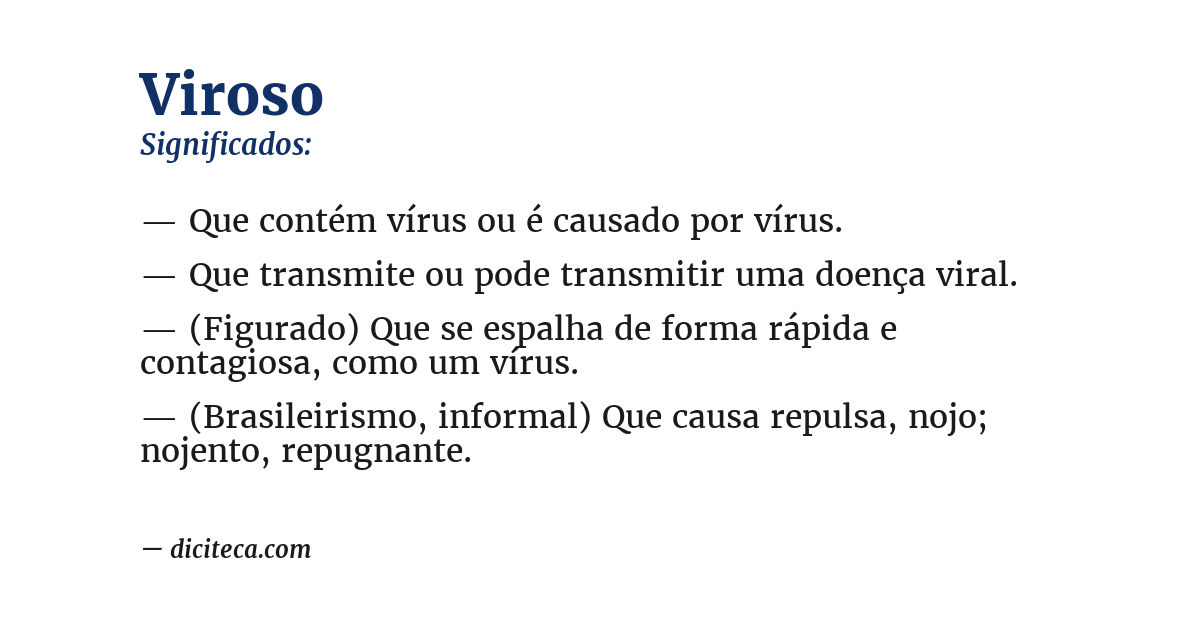 Significado de viroso