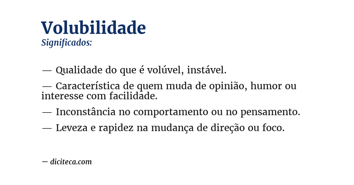 Significado de volubilidade