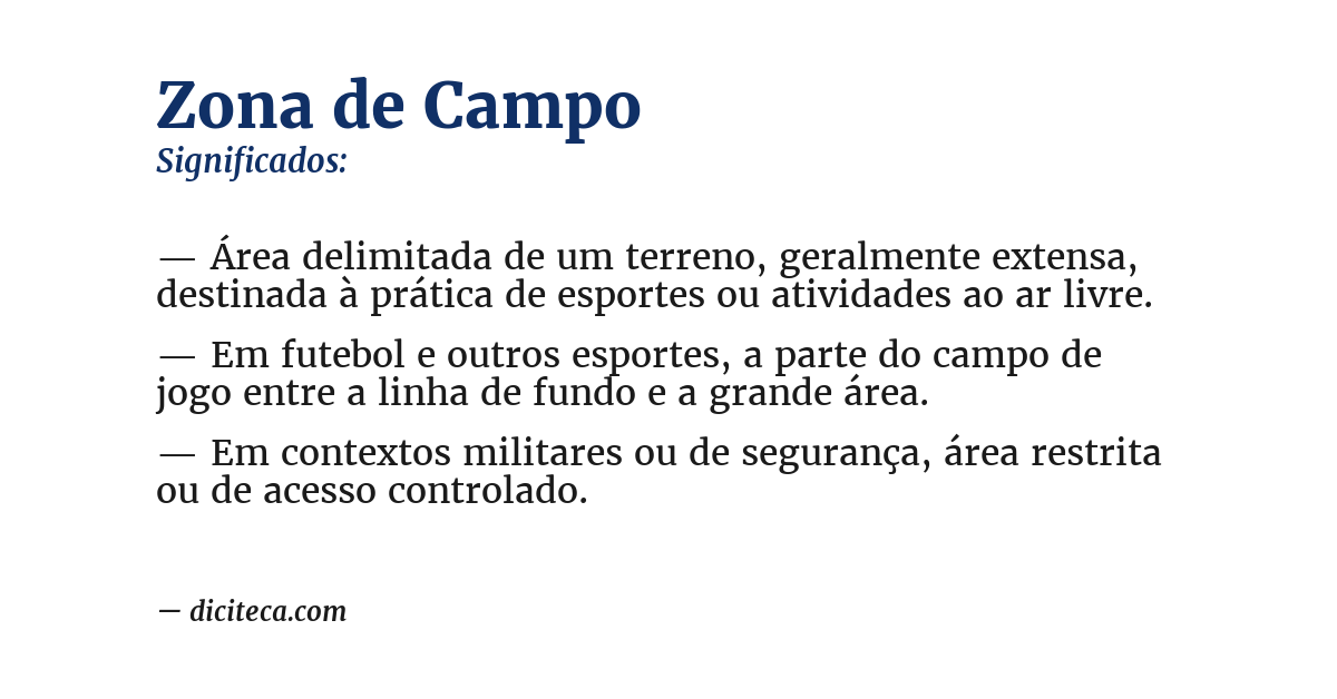 Significado de zona de campo
