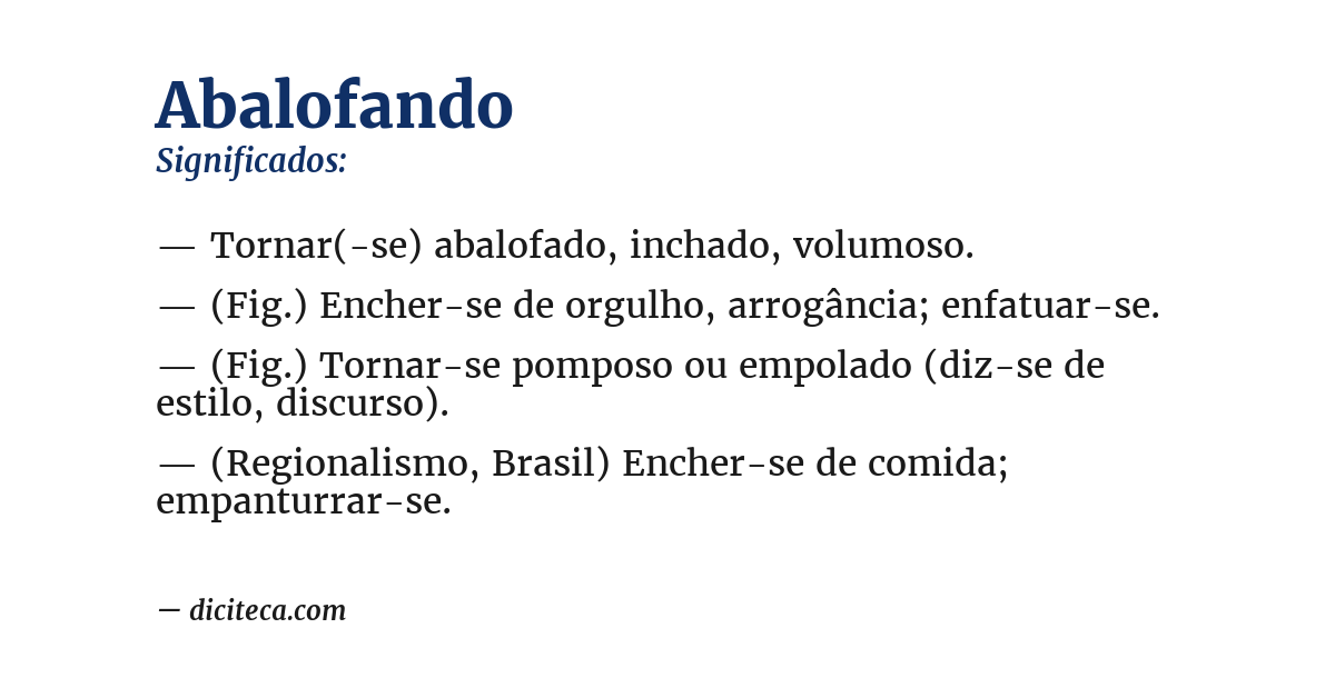 Significado de abalofando