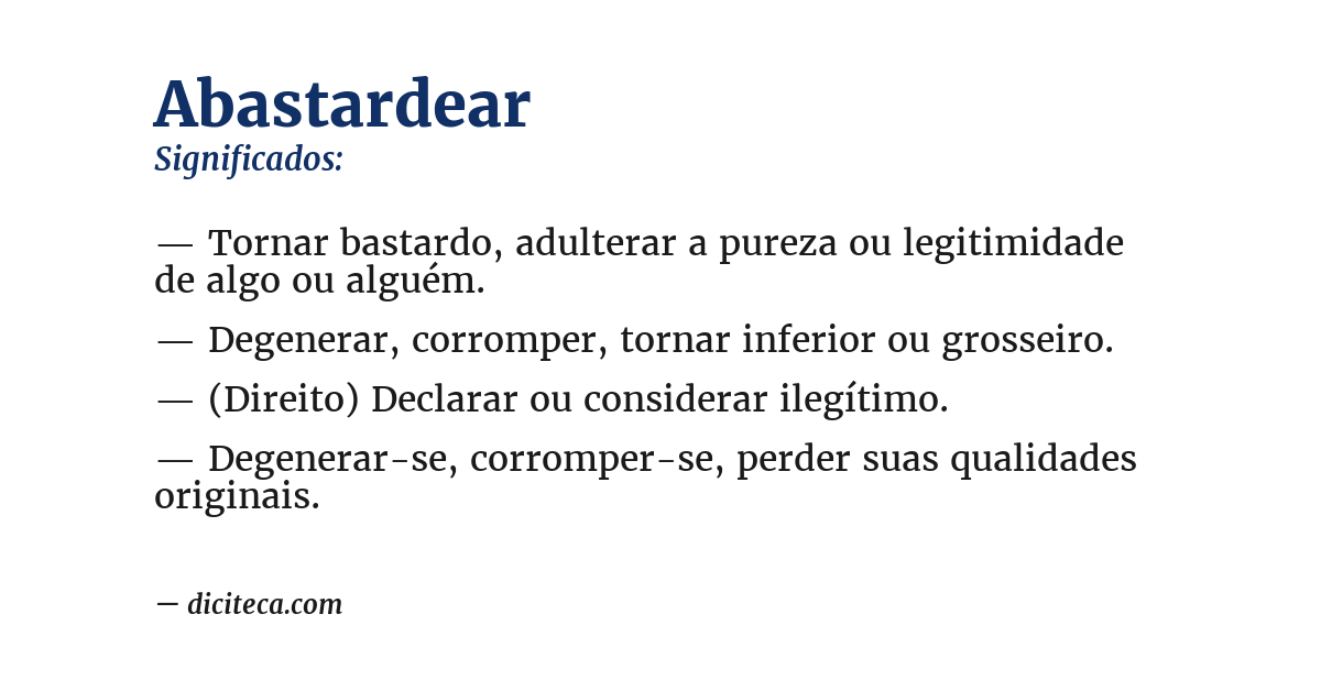 Significado de abastardear