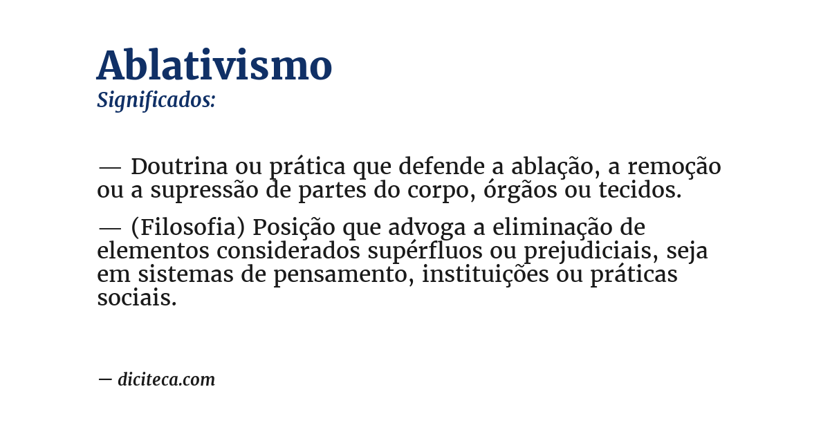Significado de ablativismo