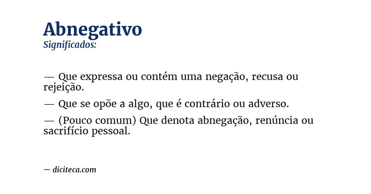 Significado de abnegativo