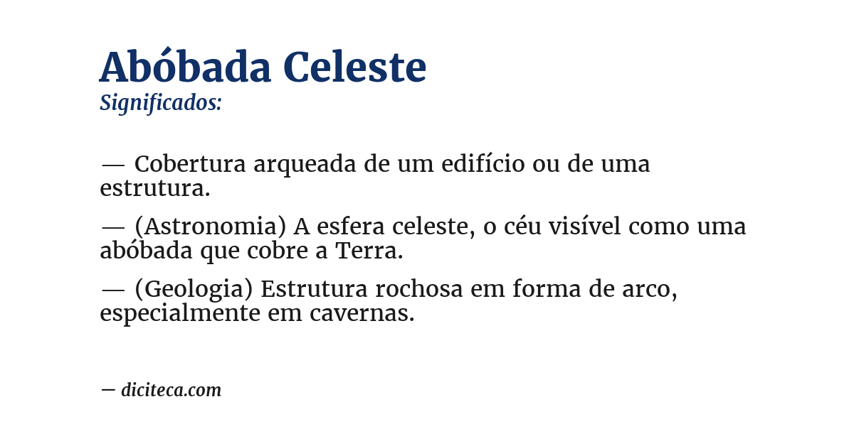 Significado de abóbada celeste