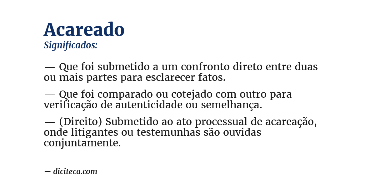 Significado de acareado