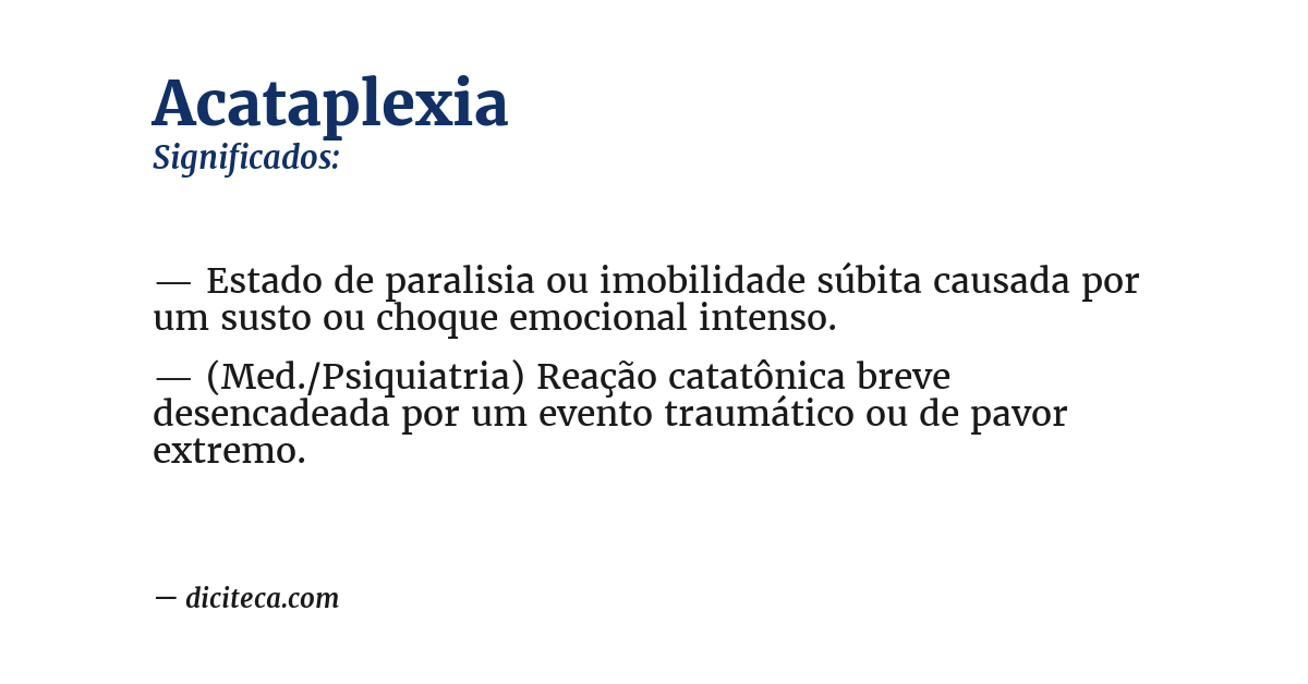 Significado de acataplexia