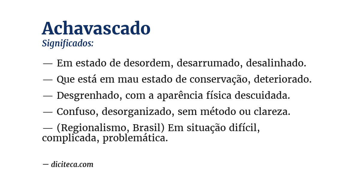 Significado de achavascado