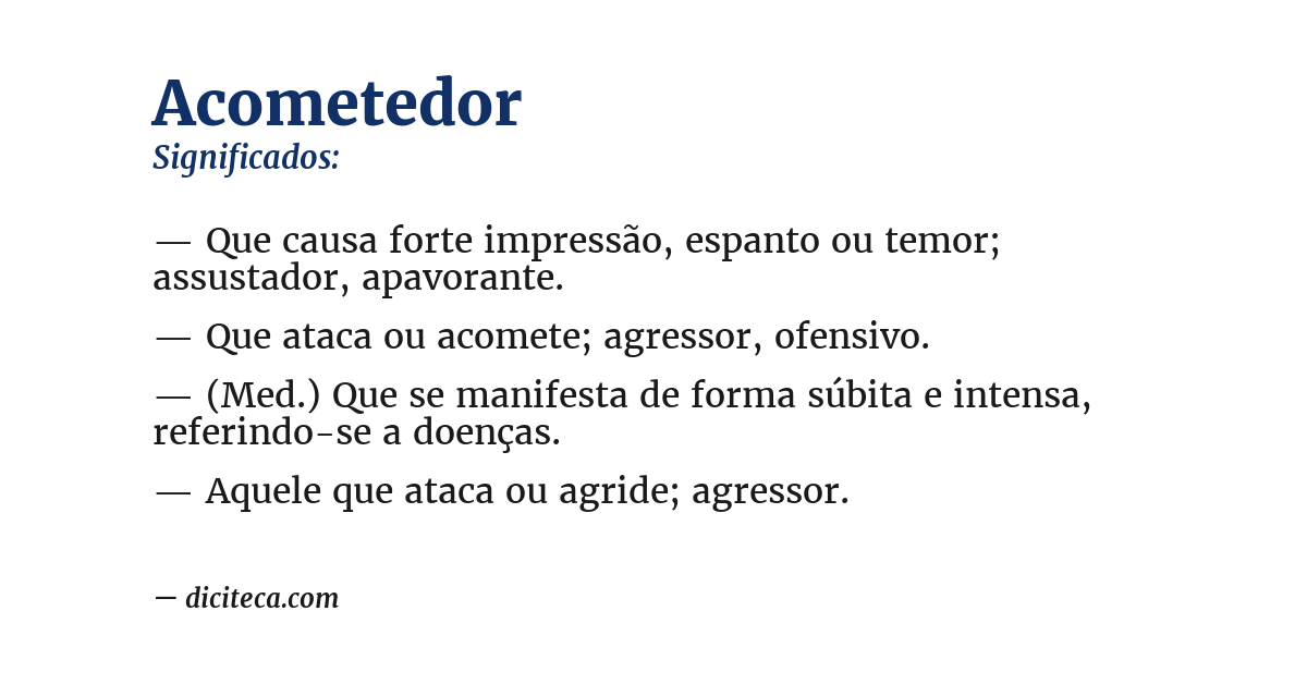 Significado de acometedor